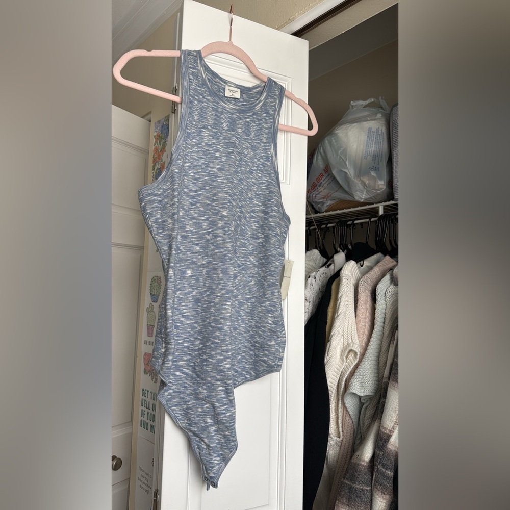 Abercrombie Blue and White Bodysuit